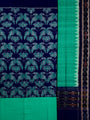 Blue and Teal Sambalpuri Handloom Cotton Dress Material With Parrot Motifs
