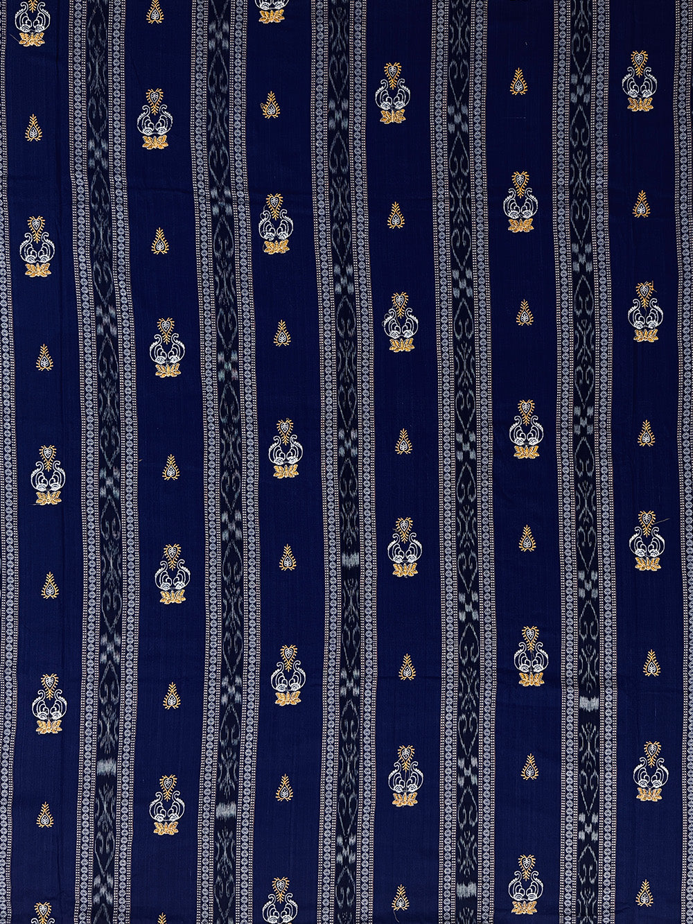 Blue and Yellow Nuapatna Handloom Cotton Dress Material