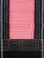 Blush Pink and Black Sambalpuri Handloom Cotton Dress Material