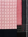 Blush Pink and Black Sambalpuri Handloom Cotton Dress Material