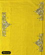 Bottle Green Cotton Handloom Saree with Yellow Contrast Kantha Stitch Blouse