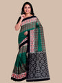 Bottle Green and Black Handloom Cotton Sambalpuri Saree