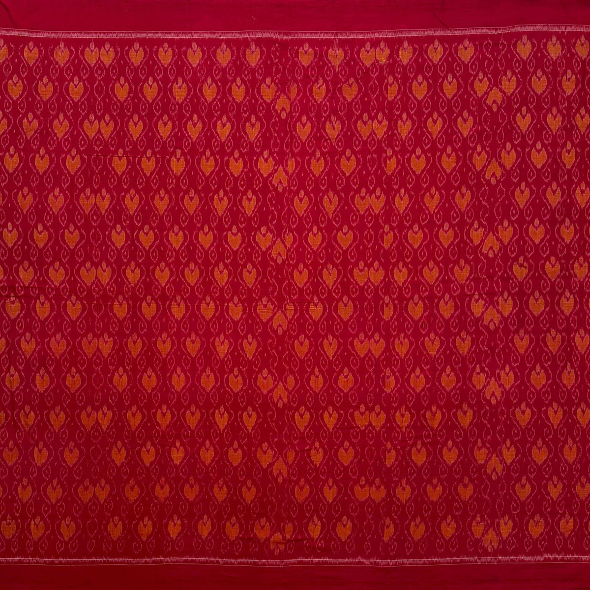 Bright Red and Yellow Sambalpuri Handloom Cotton Dress Material