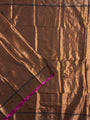 Brown Handloom Cotton Tissue Saree