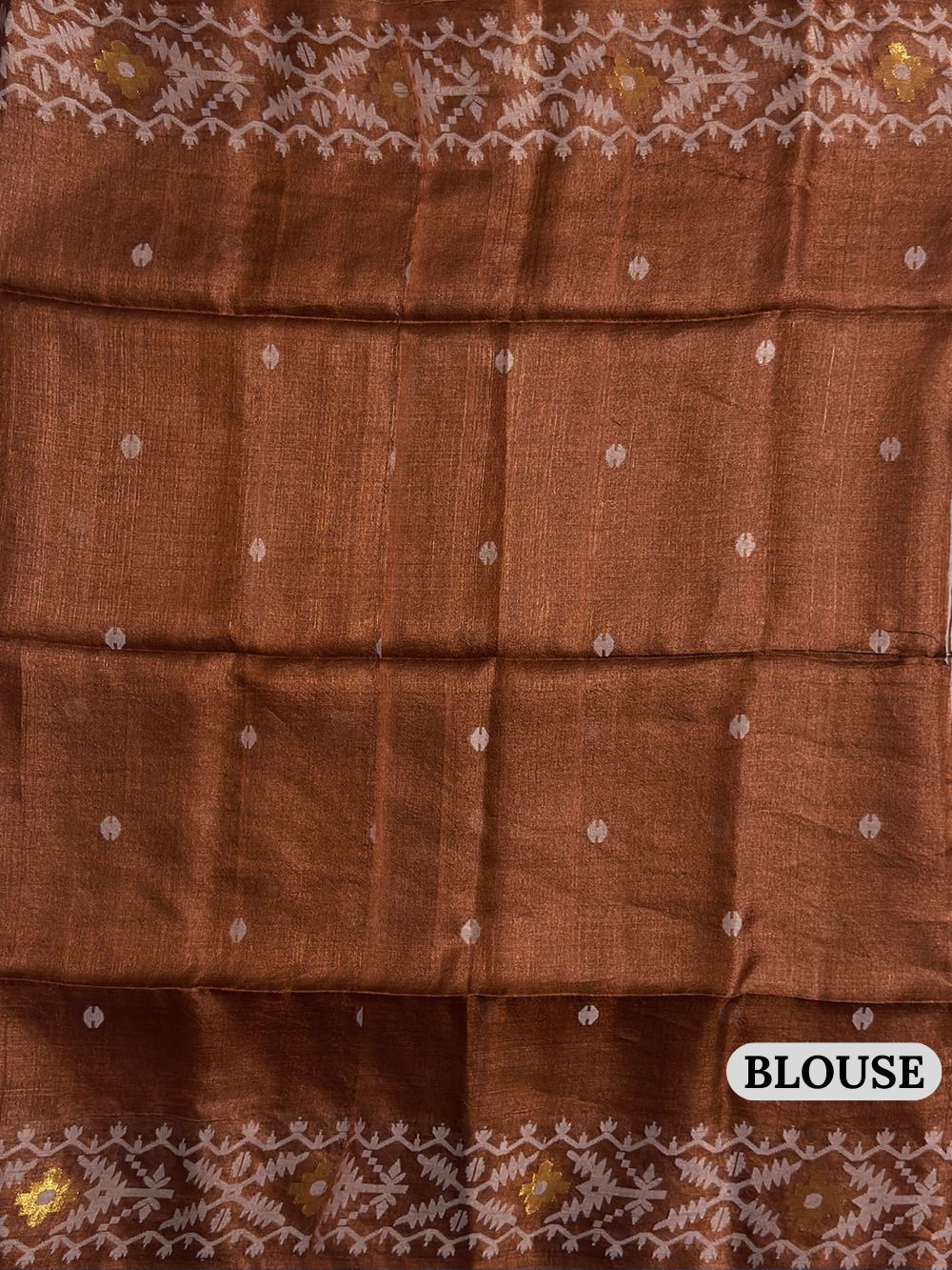 Brown Pure Silk Tussar Handloom Saree