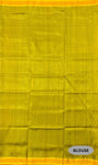 Cherry Red and Lemon Yellow Pure Silk Handloom Khandua Patta Saree with Sankha Pattern