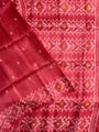 Crimson Red Pure Silk Tussar Handloom Saree
