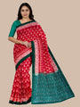 Crimson Red and Green Handloom Cotton Sambalpuri Saree