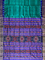 Cyan Green and Blue Pure Silk Handloom Khandua Patta Saree