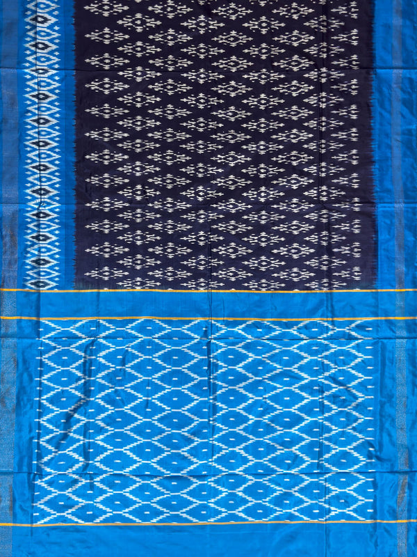 Dark Blue and Light Blue Pochampally Pure Silk Handloom Saree in Ikkat Pattern
