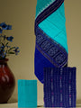 Dark Blue and Turquoise Sambalpuri Handloom Cotton Dress Material