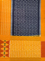 Dark Blue and Yellow Pochampally Mercerised Cotton Handloom Saree in Ikkat Pattern