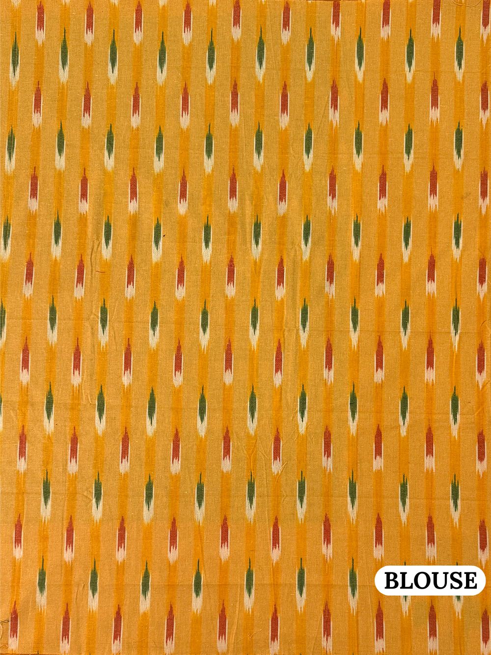 Dark Blue and Yellow Pochampally Mercerised Cotton Handloom Saree in Ikkat Pattern