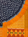Dark Blue and Yellow Pochampally Mercerised Cotton Handloom Saree in Ikkat Pattern