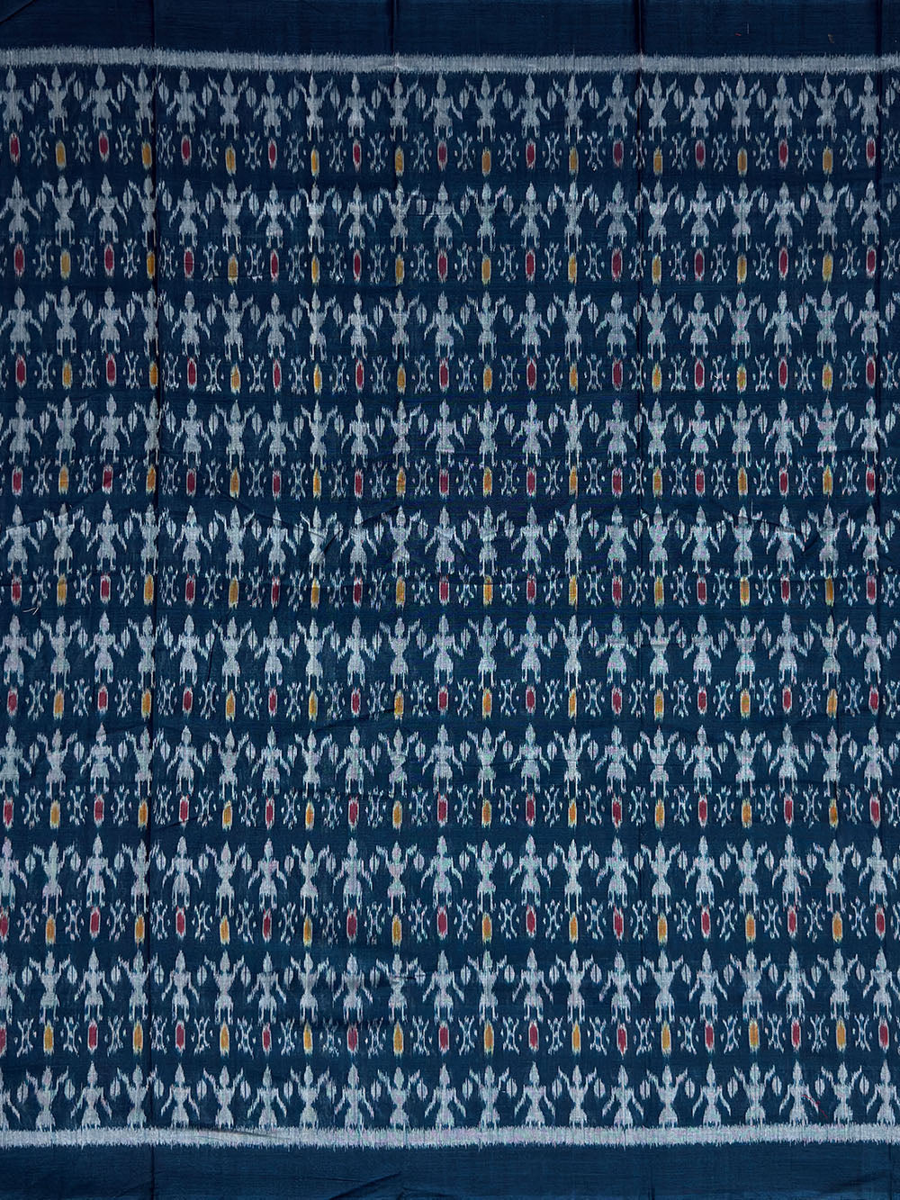 Dark Cyan and Red Sambalpuri Handloom Cotton Dress Material