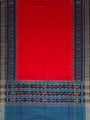 Dark Cyan and Red Sambalpuri Handloom Cotton Dress Material