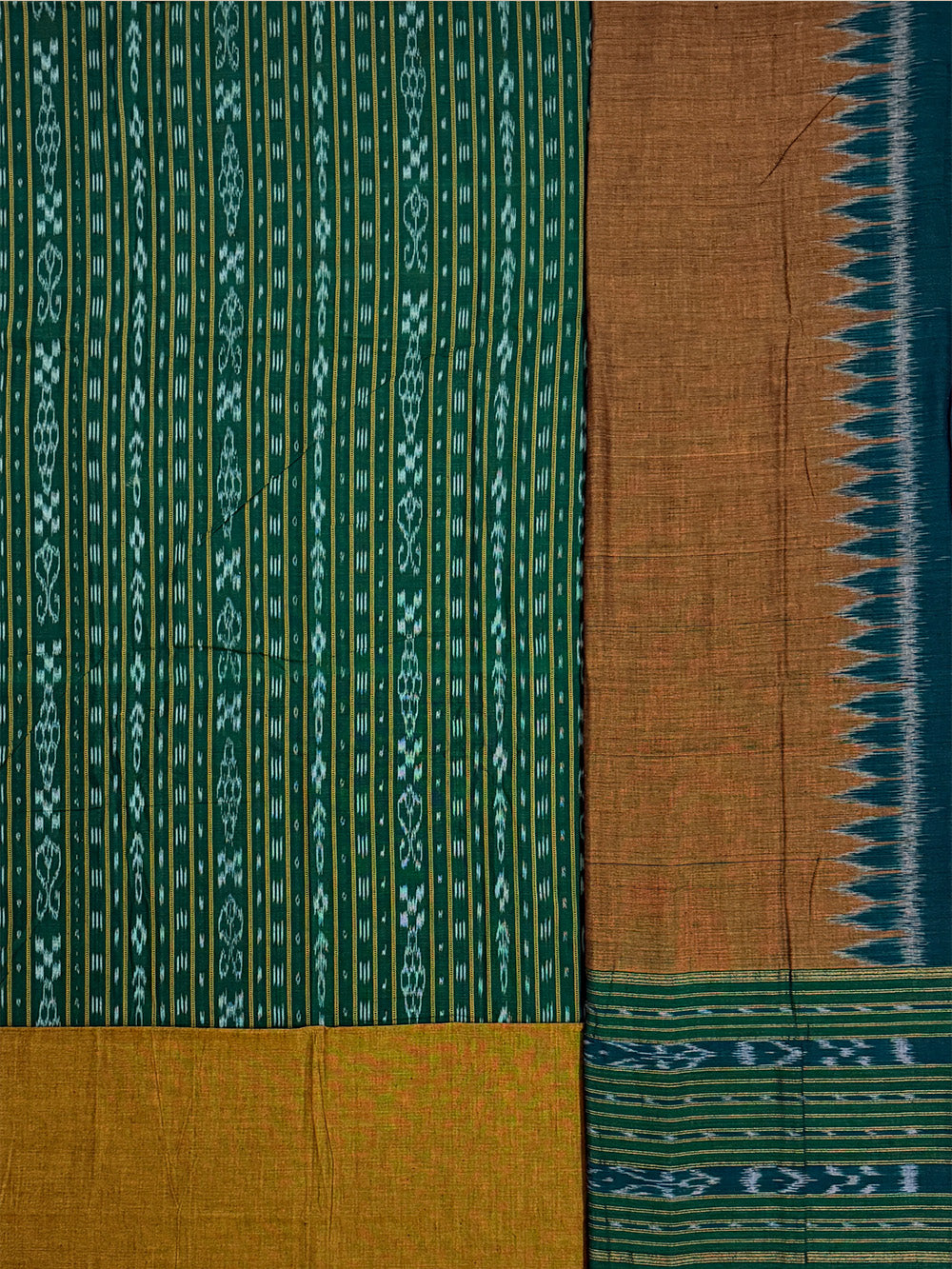 Dark Green Nuapatna Handloom Cotton Dress Material