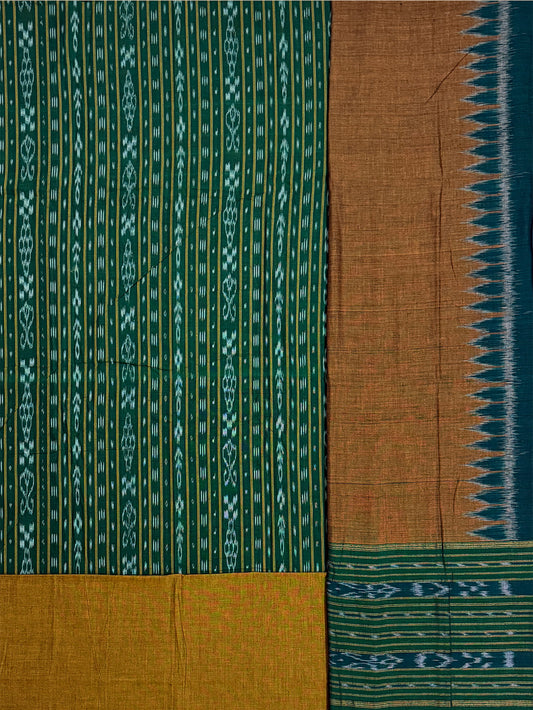Dark Green Nuapatna Handloom Cotton Dress Material