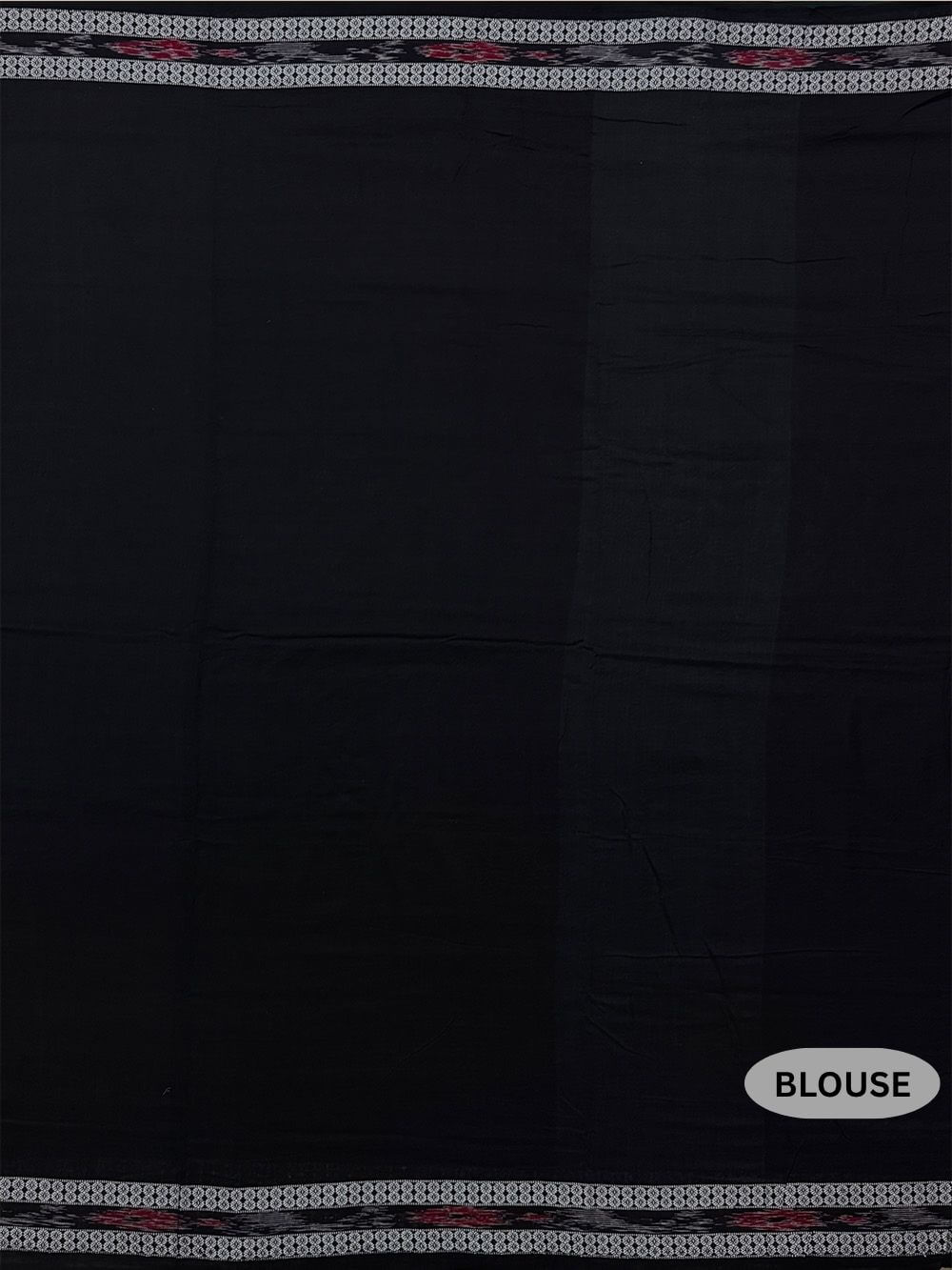 Dark Green and Black Nuapatna Handloom Cotton Saree with Embroidered Motifs