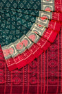 Dark Green and Red Handloom Cotton Sambalpuri Saree