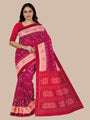 Dark Pink and Red Handloom Cotton Sambalpuri Saree
