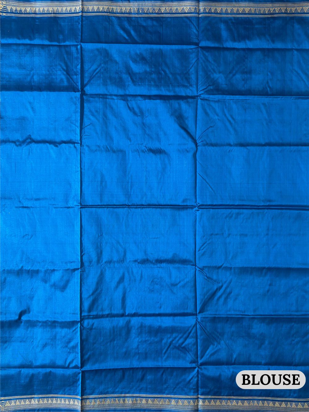 Dark Pink and Turquoise Blue Pure Sambalpuri Silk Handloom Saree with Triangle Pattern Border
