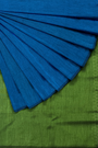 Deep Sea Blue and Green Khadi Cotton Handloom Saree