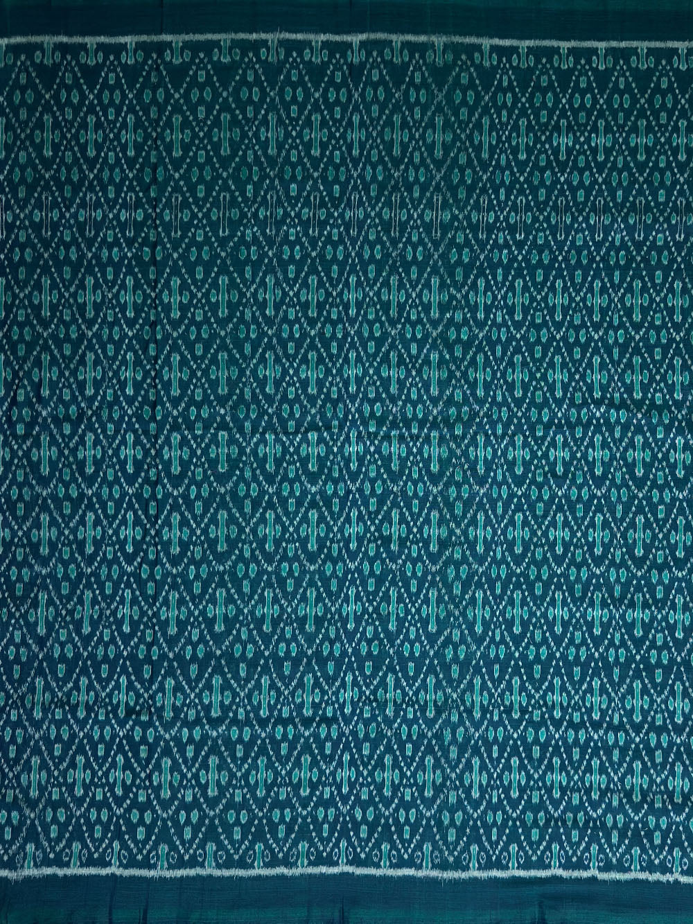 Emerald Green and Black Sambalpuri Handloom Cotton Dress Material