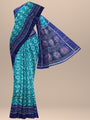 Emerald Green and Blue Handloom Cotton Sambalpuri Saree