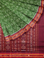 Forest Green Sambalpuri Handloom Cotton Saree