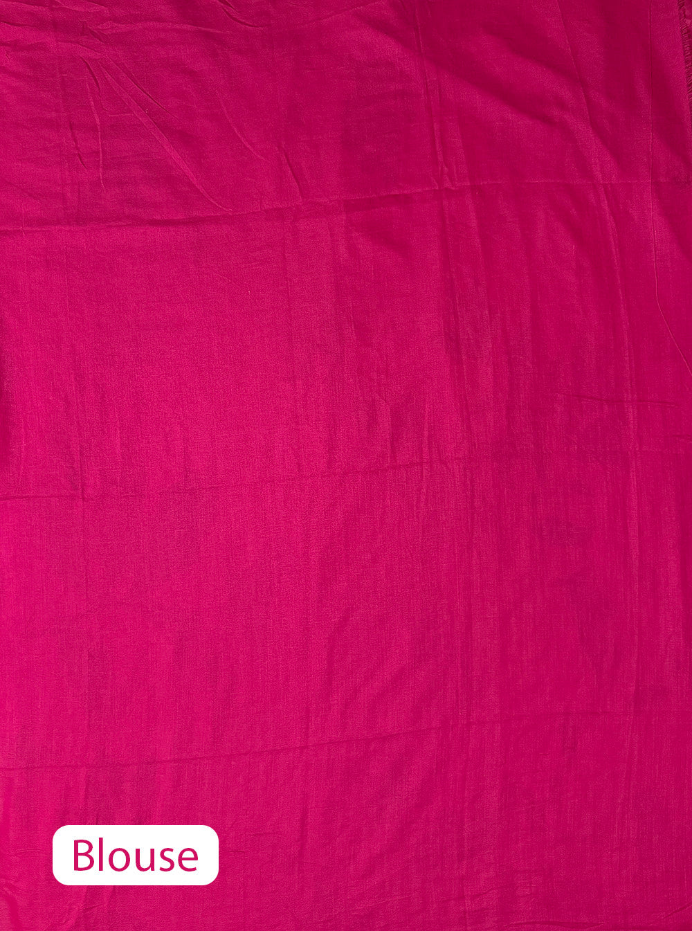 Fuchsia Pink Cotton Handloom Saree with White flower Embroidery