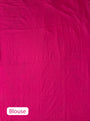 Fuchsia Pink Cotton Handloom Saree with White flower Embroidery