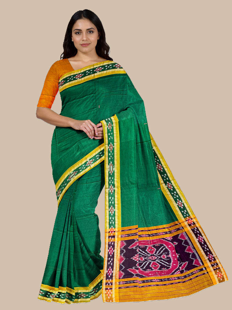 Green Nuapatna Handloom Cotton Saree