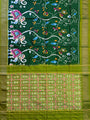 Green Pochampally Pure Silk Handloom Saree in Patola Pattern with Elephant Motifs