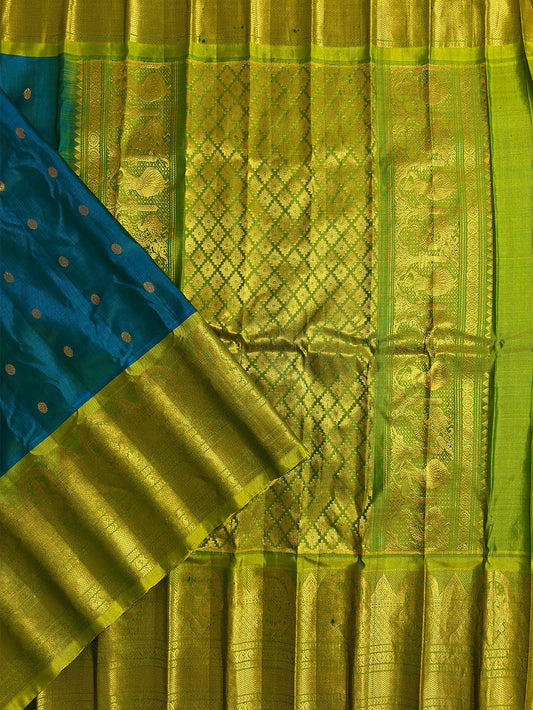 Green Pure Silk Gadwal Handloom Saree