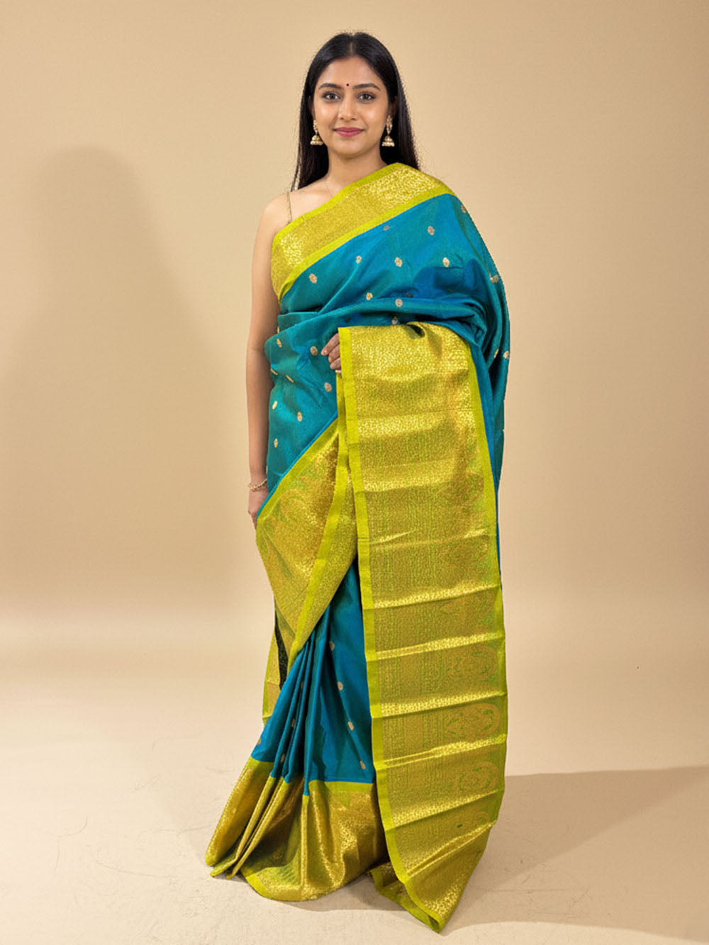 Green Pure Silk Gadwal Handloom Saree