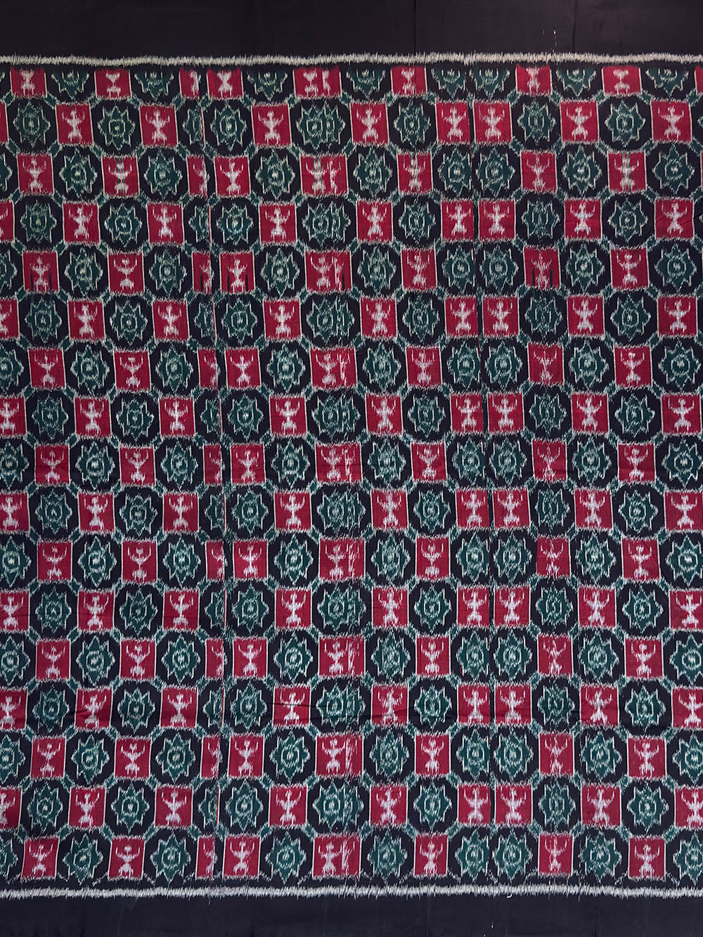 Green, Maroon and Black Sambalpuri Handloom Cotton Dress Material