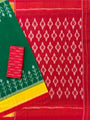 Green, Yellow and Red Pochampally Mercerised Cotton Handloom Saree in Ikkat Pattern