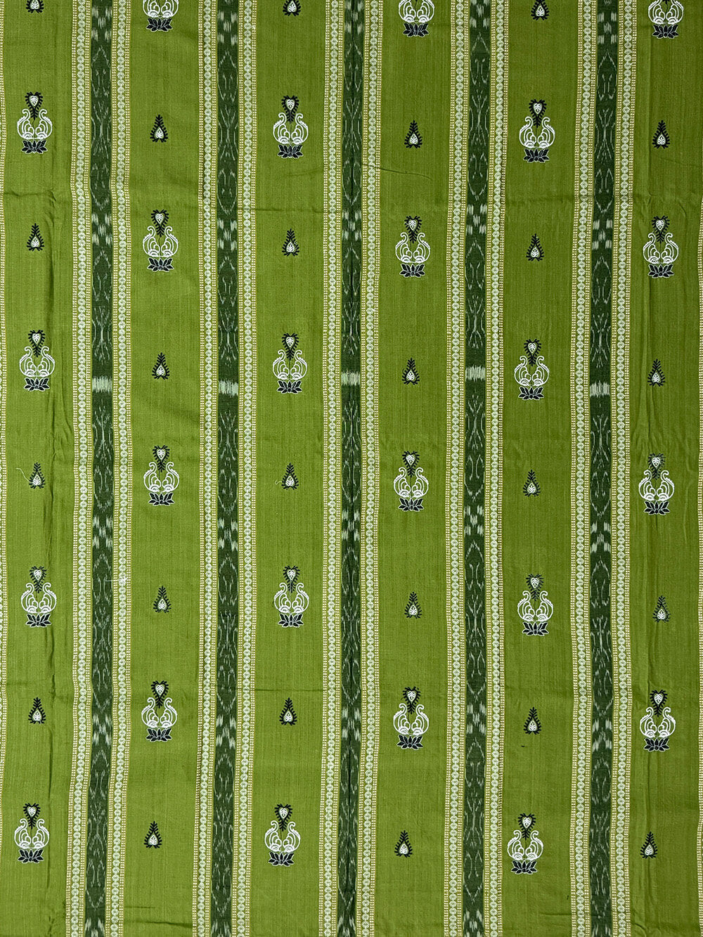 Green and Black Nuapatna Handloom Cotton Dress Material