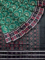 Green and Black Pasapali Border Sambalpuri Handloom Cotton Saree