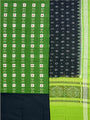Green and Black Sambalpuri Handloom Cotton Dress Material with Passapali Pattern