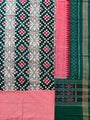 Green and Pink Sambalpuri Handloom Cotton Dress Material With Pasapalli Pattern