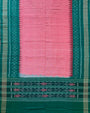 Green and Pink Sambalpuri Handloom Cotton Dress Material With Pasapalli Pattern