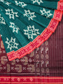 Green and Red Pasapali Pattern Border Nuapatna Handloom Cotton Saree