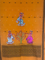 Green and Yellow Hand Painted Pattachitra Dress Material
