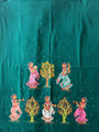 Green and Yellow Hand Painted Pattachitra Dress Material