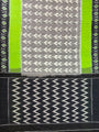 Grey, Black and Neon Green Pochampally Mercerised Cotton Handloom Saree in Ikkat Pattern