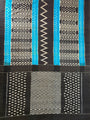 Grey, Black and Turquoise Blue Pochampally Mercerised Cotton Handloom Saree in Ikkat Pattern