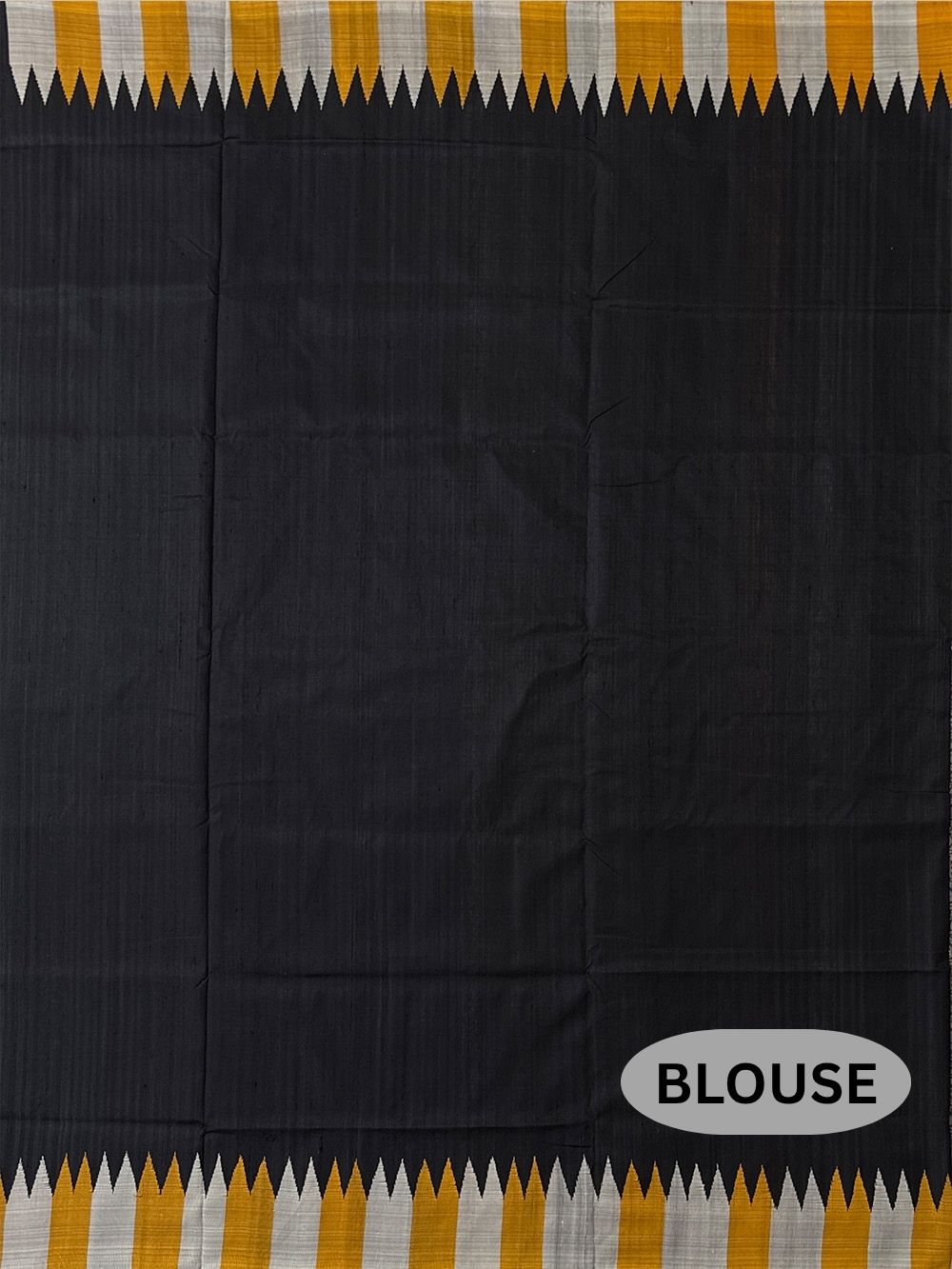 Grey, Black and Yellow Double Pallu Handloom Berhampuri Pure Silk Patta Saree