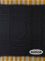 Grey, Black and Yellow Double Pallu Handloom Berhampuri Pure Silk Patta Saree